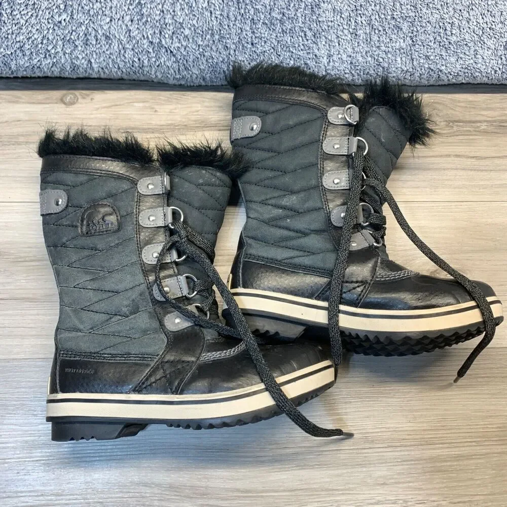 SOREL Girls Youth Black Tofino II Waterproof Winter Boots Size 2‎ NY2419-010